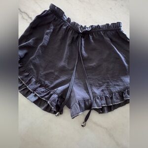 Pol black ruffle shorts w/drawstring Small NWOT